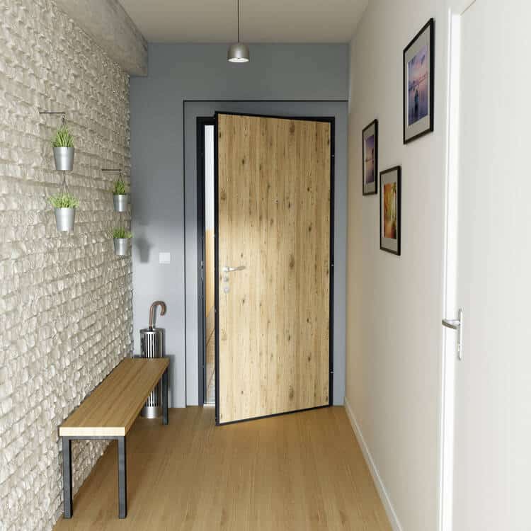 Porte blindée d’appartement avec finitions sobres