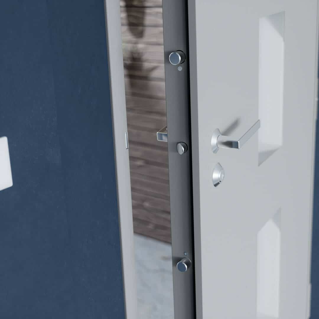 Porte blindée pavillonnaire en façade