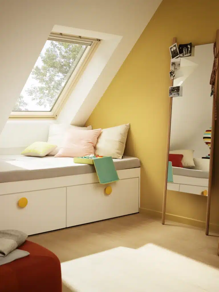 Chambre sous combles éclairée par des fenêtres de toit VELUX — visuel fabricant