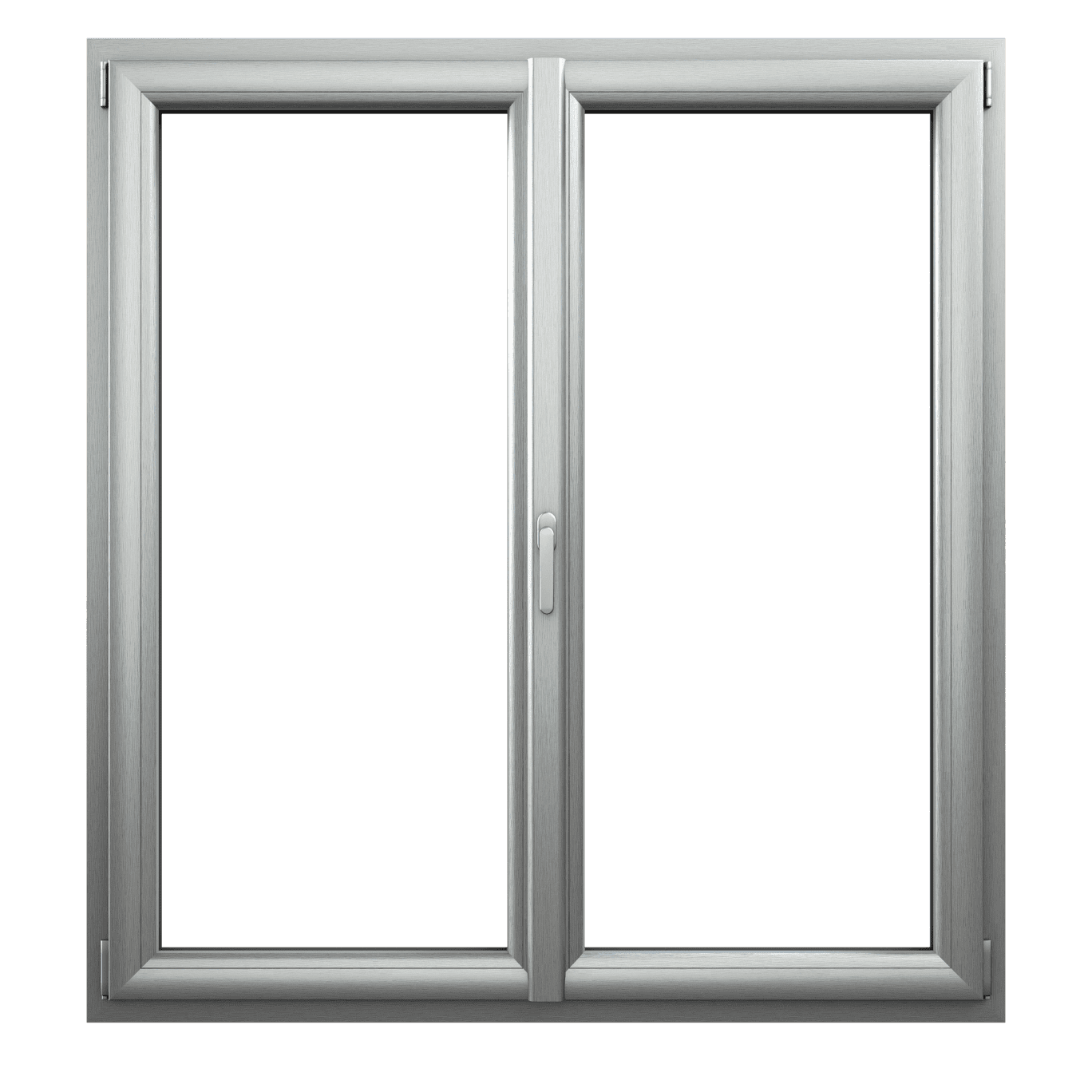 Fenêtre PVC Oknoplast Charme Mini — Aluminium brossé